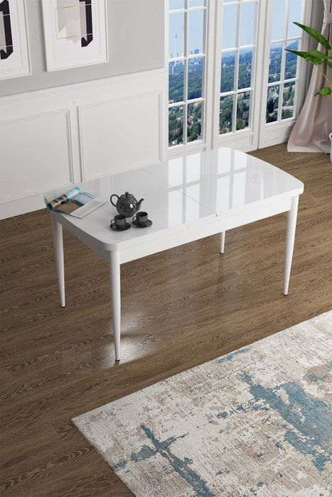 Hanah Home Mesa de Comedor de Mármol Blanco Hanah Home Mesa de Comedor de Mármol Blanco